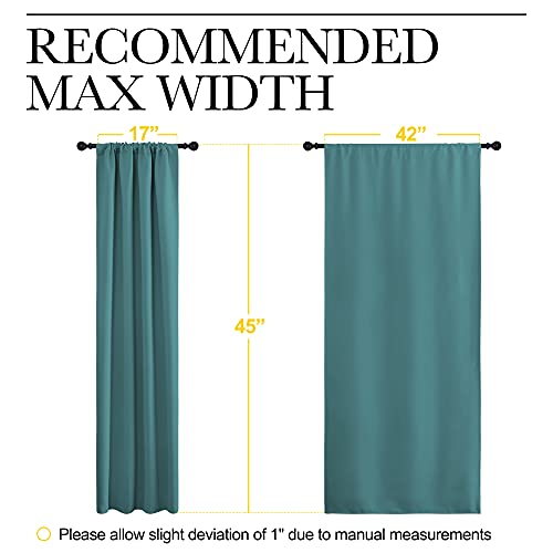 Window Curtains Blackout Drapes (Sea Teal / 42"W x 45"L (Pack of 2))