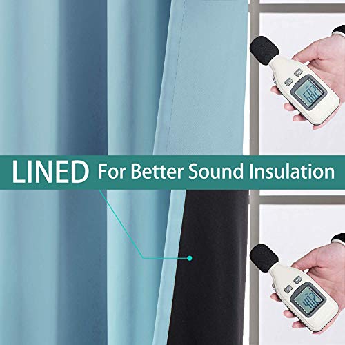 Sky Blue Blackout Patio Door Curtain Panels W100 x L96 (100"W x 96"L (Pack of 1) / Sky Blue)