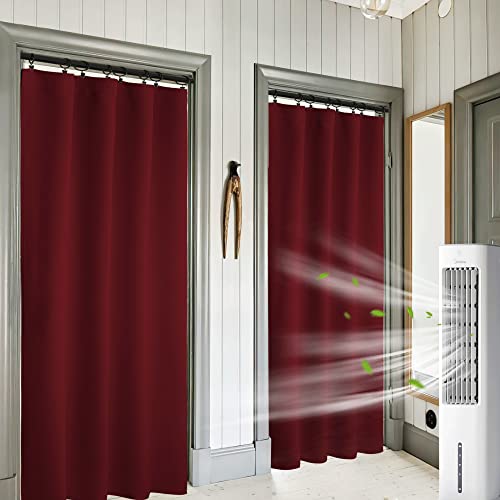 Blackout Curtains for Bedroom Living Dining Room 84 inches Long (Burgundy Red / 42"W x 84"L (Pack of 2))