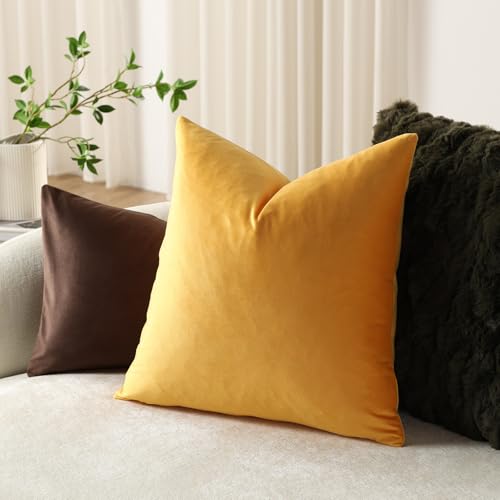 Euro Sham Covers 26x26 Gold Yellow (Saffron / 26" x 26" (Pack of 2))