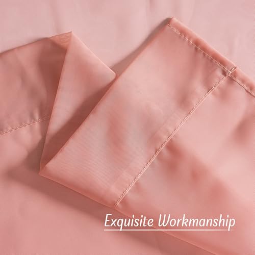 Living Room Coral Pink Sheer Curtains 96 inch Length (Coral Pink / 54"W x 96"L (Pack of 2))