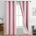 Pink 100% Blackout Curtains 84 Inches Long for Bedroom 40" Wide (40"W x 84"L (Pack of 2) / Pink With White Backing)