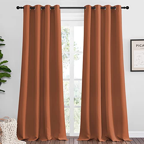 Blackout Curtains for Sliding Door 2 PCs 55 x 108 (Burnt Orange / 55"W x 108"L (Pack of 2))