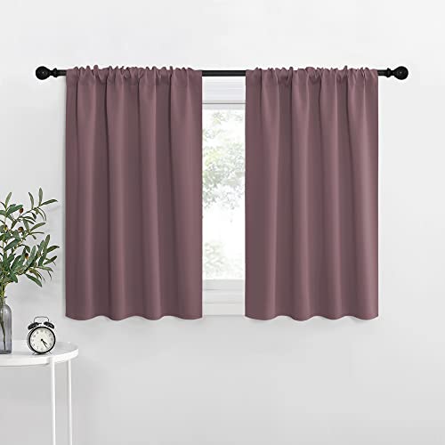 Blackout Curtains for Living Curtains (Dry Rose / 29"W x 30"L (Pack of 2))