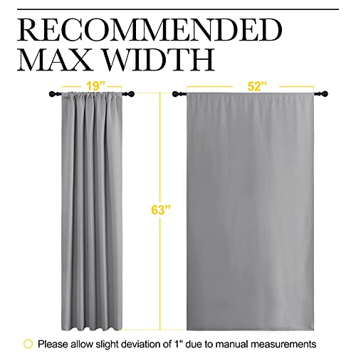 Blackout Curtain Panels for Window (Silver Grey / 52"W x 63"L (Pack of 2))