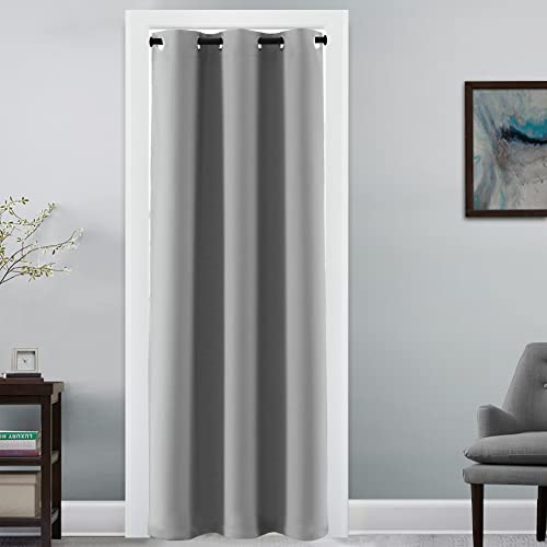 Doorway Curtain Blackout Closet Door Curtain Room Divider Window Treatment Curtain for Bedroom Thermal Insulated Privacy Drape Soundproof Grommet (42"W x 80"L (Pack of 1) / Dove Gray)