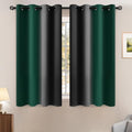 Dark Green Black Ombre Curtains 52x54Inche Long 2 (52"W x 54"L (Pack of 2) / Dark Green and Black)
