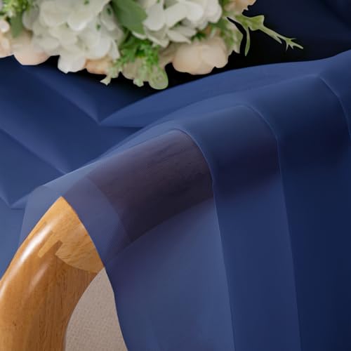 Royal Blue Sheer Curtains 54 Inch Length 2 Panels (Royal Blue / 42"W x 54"L (Pack of 2))