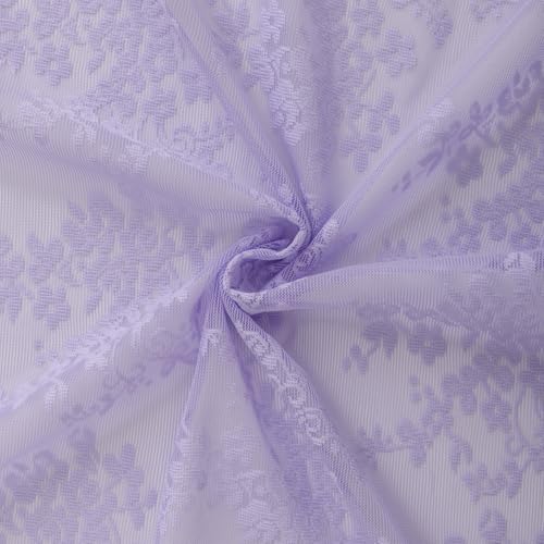 Vintage Lace Curtains 54 Inch Length (Lavender / 52"W x 54"L (Pack of 2))