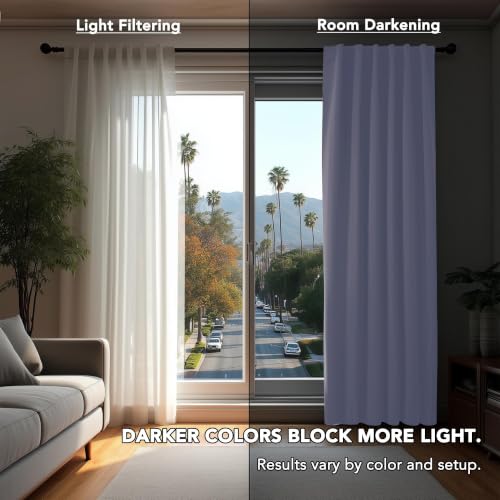 Blackout Curtains for Bedroom (Light Purple / 42"W x 72"L (Pack of 2))