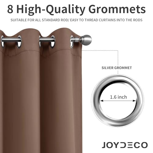 Blackout Curtains 84 Inch Length 2 Panels Set (Brown / 52"W x 84"L (Pack of 2))
