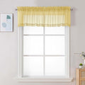 Mustard Yellow Sheer Valances for Windows (Yellow / 42"W x 16"L (Pack of 2))