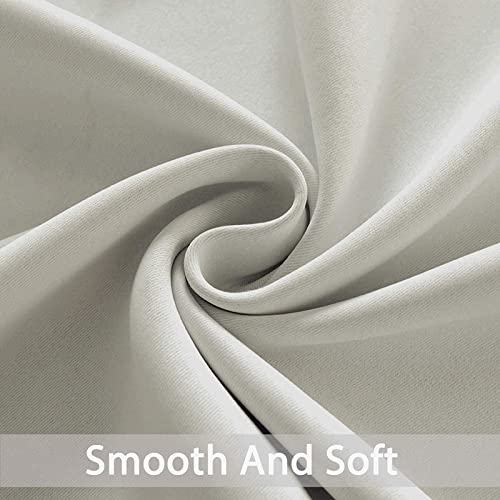Blackout Curtains 38x90 inch Light Beige Thermal Drapes (Light Beige / 38"W x 90"L (Pack of 2))