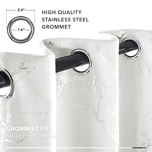 White Curtains (Pure White/Tree Branch / 52"W x 108"L (Pack of 2))