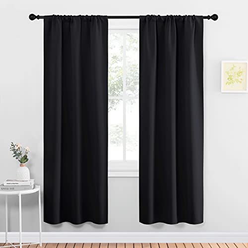 Halloween Black Out Curtain Panels for Kitchen (Black / 34"W x 72"L (Pack of 2))