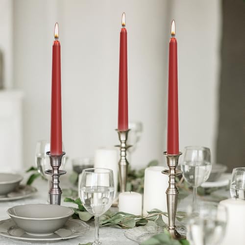 0.87×10 Inch Dark Red Taper Candles (Dark Red)