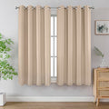 Blackout Curtains 54 Inch Length 2 Panels Set (Light Beige / 52"W x 54"L (Pack of 2))