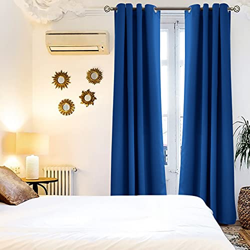 Royal Blue Blackout Curtains for Living Room 96 Inch Long (Royal Blue / 55"W x 96"L (Pack of 2))