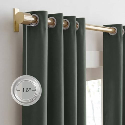 Dark Mallard Blackout Curtains for Baby Room 52" x 84" 2 Panels (Dark Mallard / 52"W x 84"L (Pack of 2))