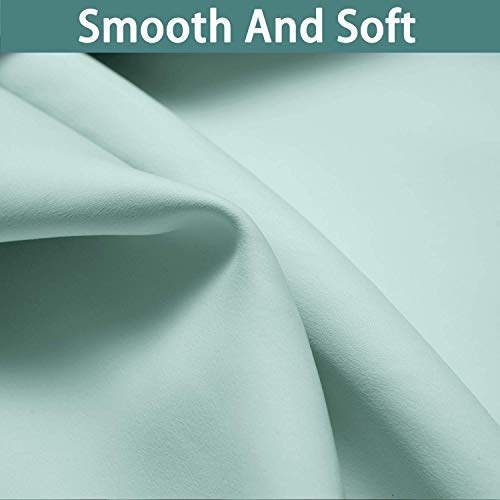 Aqua 100% Blackout Curtains 72 Inches Long for Bedroom 52" Wide (52"W x 72"L (Pack of 2) / Aqua)