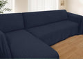 2 Piece Sectional Couch Cover for L Shape Sofa Midnight Blue XXXL (Midnight Blue / XXX-Large)