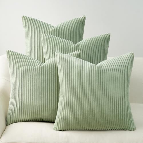 20x20 inch Decorative Sage Green Throw Pillow Covers (Sagegreen / 20" x 20" (Pack of 4))
