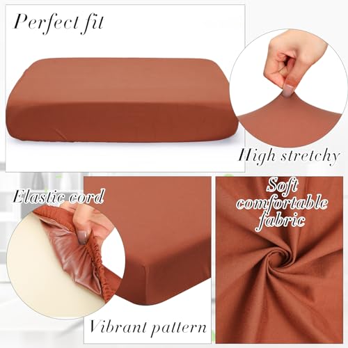 8 Pcs Patio Outdoor Cushion Covers (Terra Cotta / Solid)