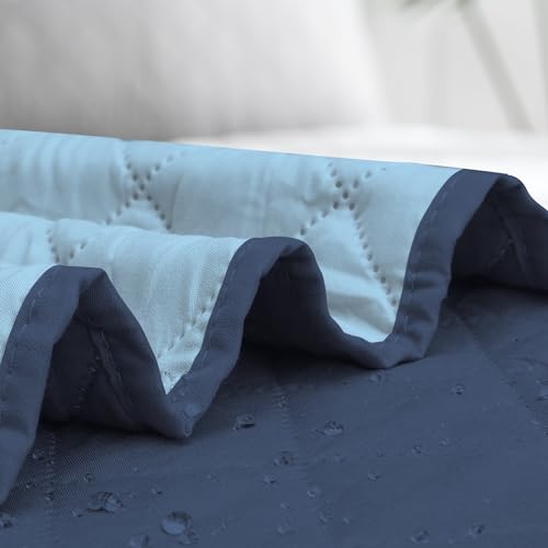 Sectional Couch Covers for Dogs L Shape Sofa Cover Reversible Sofa Slipcover Chaise Lounge Cover Furniture Protector Cover for Pets Dog Cat (30" x 50" / Dark Blue/Light Blue)