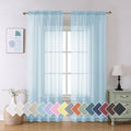 2 Pack Basic Sky Blue Sheer Curtain Drapes 84 Inch Length 2 Panels for Living Room (40"W x 84"L (Pack of 2) / Sky Blue)