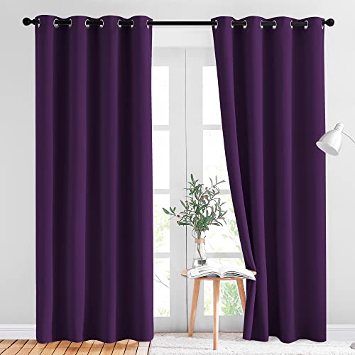 Blackout Curtains Drapery Panels (Royal Purple / 52"W x 84"L (Pack of 2))