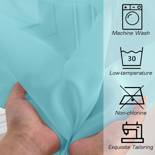Aqua Sheer Curtains 96 Inches Long (Aqua / 42"W x 96"L (Pack of 2))