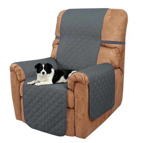 Reversible Recliner Chair Covers (Dark Blue/Light Grey / 28'' Recliner)
