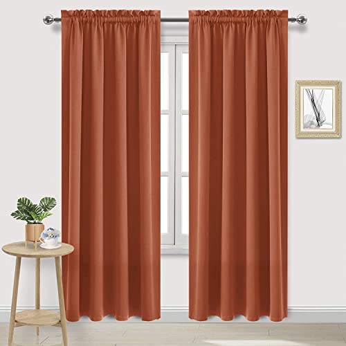 Blackout Curtains for Bedroom Living Room 52 x 84 Inch Long 2 Panels (Burnt Ochre / 52"W x 84"L (Pack of 2))