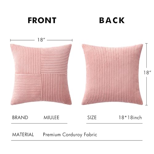 Blush Pink Decorative Throw Pillow Covers for Couch 18x18 Inch (18" x 18" (Pack of 2) / Blush Pink)