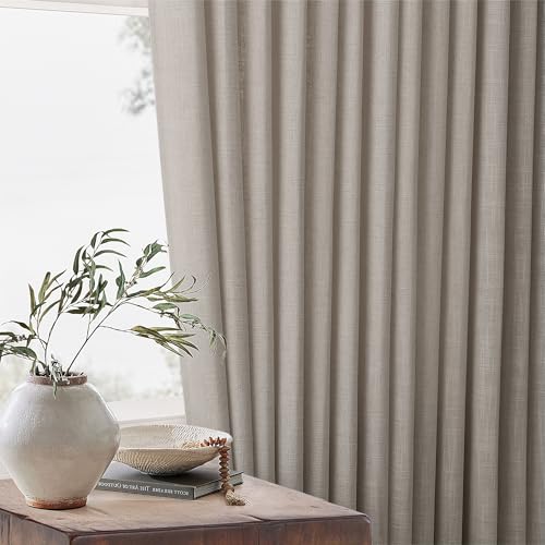 Burlywood Pinch Pleat Linen Curtains 120 Inches Long 60 Inch Wide (Burlywood Birch / 60"W x 120"L (Pack of 1))