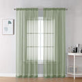 2 Panels Sheer Sage Green Curtains 72 Inches Length Window Treatment for Kitchen (Sage Green / 42"W x 72"L (Pack of 2))
