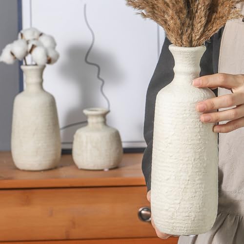 Ceramic Vase Set of 3 (011 - White)