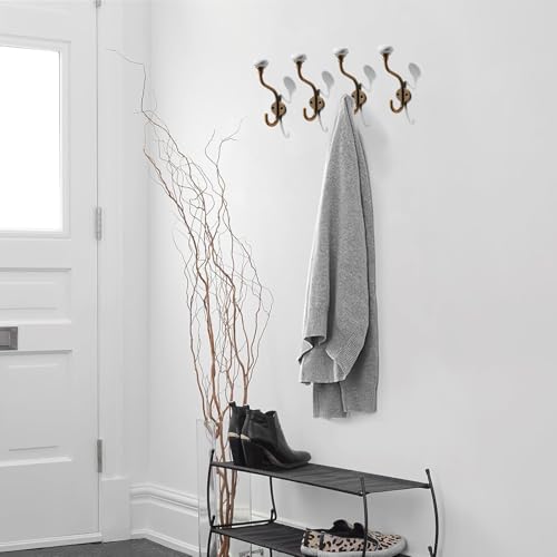 3 Pack Zinc Alloy Antique Brass Coat Hooks Modern (Antique Brass)