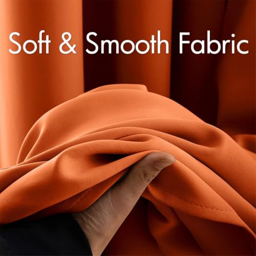 Fall Orange Blackout Curtains 84 Inch Long for Bedroom 52 Inch Wide (Orange / 52"W x 84"L (Pack of 2))