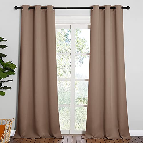 Light Reducing Grommet Curtains (Cappuccino / 42"W x 95"L (Pack of 2))