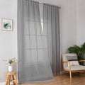 Grey Sheer Curtains 96 Inches Long (Charcoal Grey / 42"W x 96"L (Pack of 2))