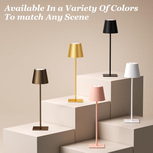 Cordless Rechargeable Table Lamp Black 5000mAh Battery Operated Lamps (Black 4pack)