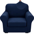 2 Piece Stretch Armchair Sofa Cover (31"-46"(1 Cushion) / Navy Blue)