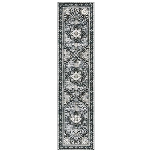 Washable Runner Rug (2' x 8' / Black)