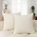 Boucle Throw Pillow Covers 18x18 inch Cream (Cream / 18" x 18" (Pack of 2))