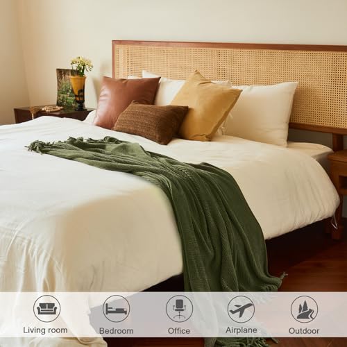 Throw Blanket for Couch (C-dark Green / 50*60'')