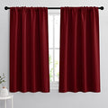 Extra Wide Blackout Curtains for Bedroom Living Room 63 inch Long (Burgundy Red / 62"W x 63"L (Pack of 2))