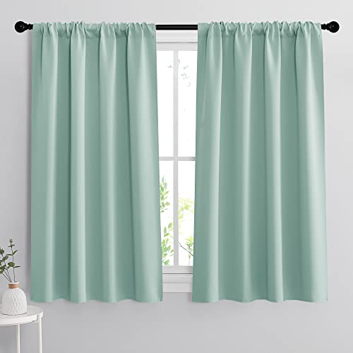 54 inch Blackout Curtains for Living Room Bedroom (Aqua / 42"W x 54"L (Pack of 2))