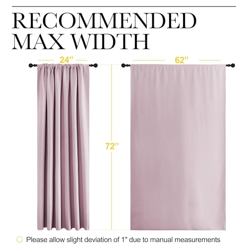 2 Panels Blackout Curtains (Baby Pink / 62"W x 72"L (Pack of 2))
