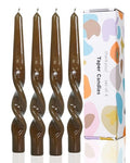Brown Spiral Taper Candle Sticks (Brown-10"-A)